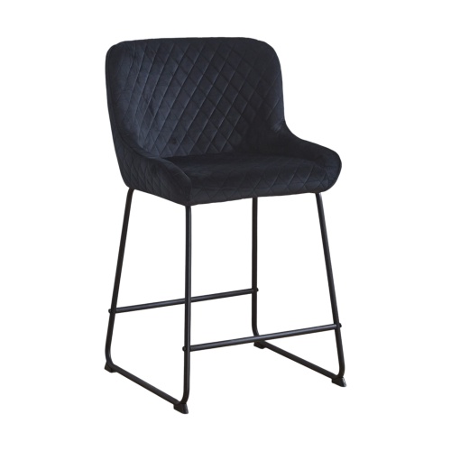 Hoker tapicerowany Colin czarny, nogi czarne 63 cm