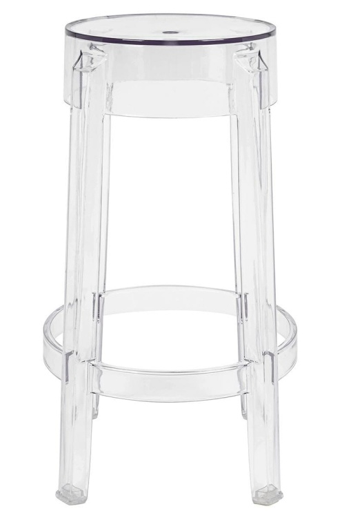 Hoker stołek Victoria przezroczysty transparentny poliwęglan krzesło barowe