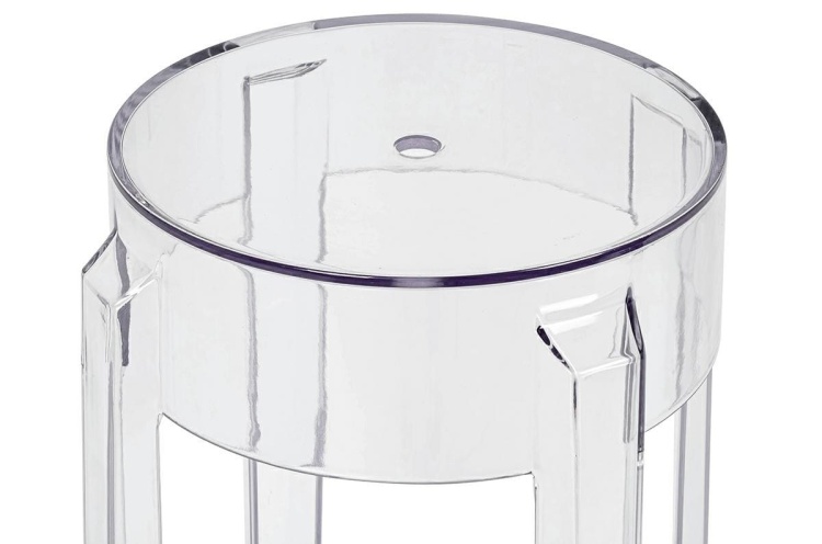 Hoker stołek Victoria przezroczysty transparentny poliwęglan krzesło barowe