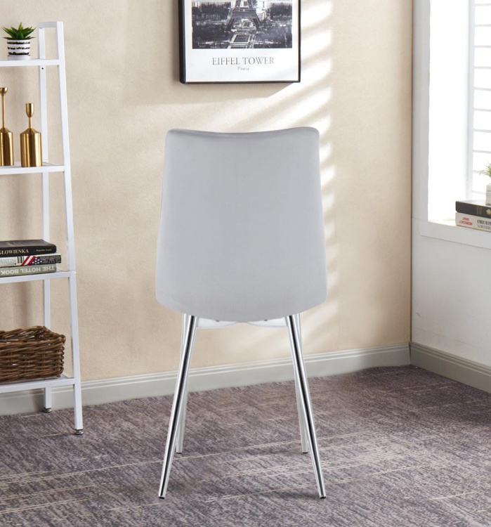 Krzesło tapicerowane Adel szare, nogi chrom welur