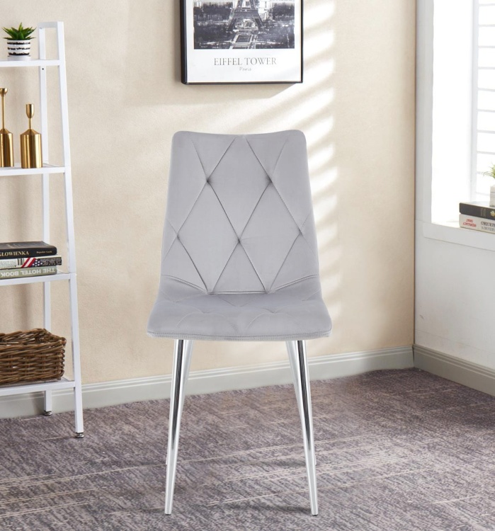 Krzesło Tom szare nogi chrom