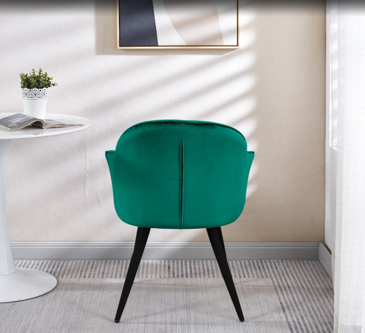 Fotel do salonu Kanada zielony nogi czarne tapicerowany welur