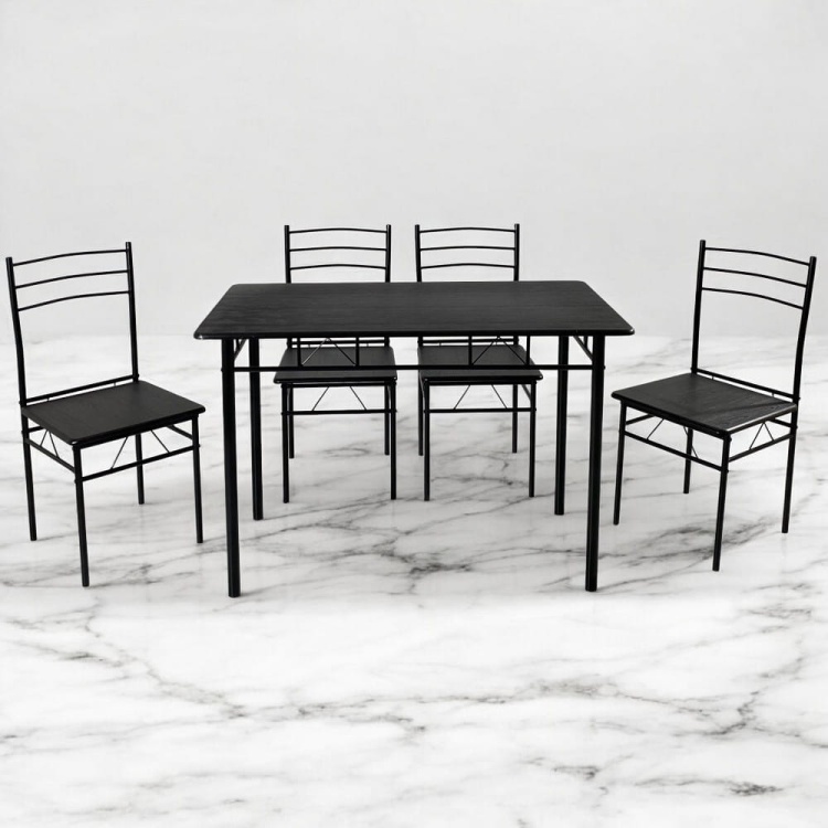 Zestaw kuchenny Julia 2 czarny stół prostokątny 110x60 + 4 krzesła