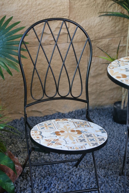 Zestaw mebli balkonowych, prowansalskich z mozaiką Paddy vintage