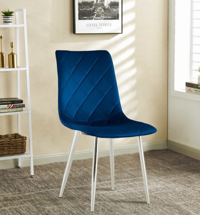 Krzesło Adel granatowe nogi chrom