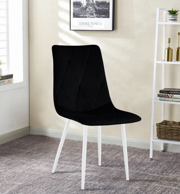 Krzesło Tom czarne nogi białe