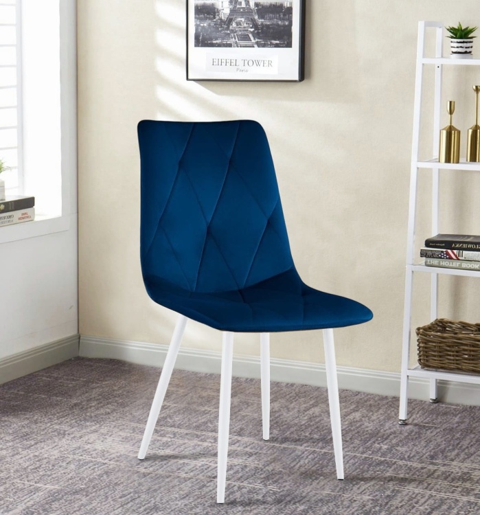 Krzesło Tom granatowe nogi białe
