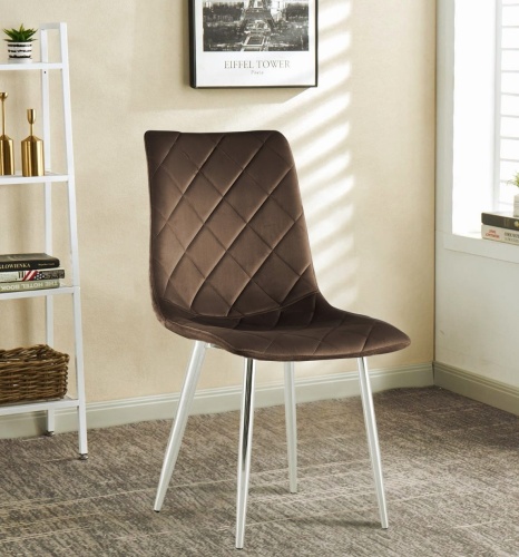 Krzesło Adel brązowe nogi chrom