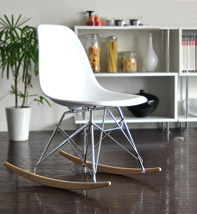 Krzesło bujane Milano biały płozy buk