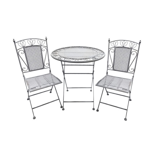 Zestaw mebli ogrodowych, balkonowych, prowansalskich Indigo szary vintage 