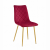 Krzesło tapicerowane Adel bordowe, nogi złote welur