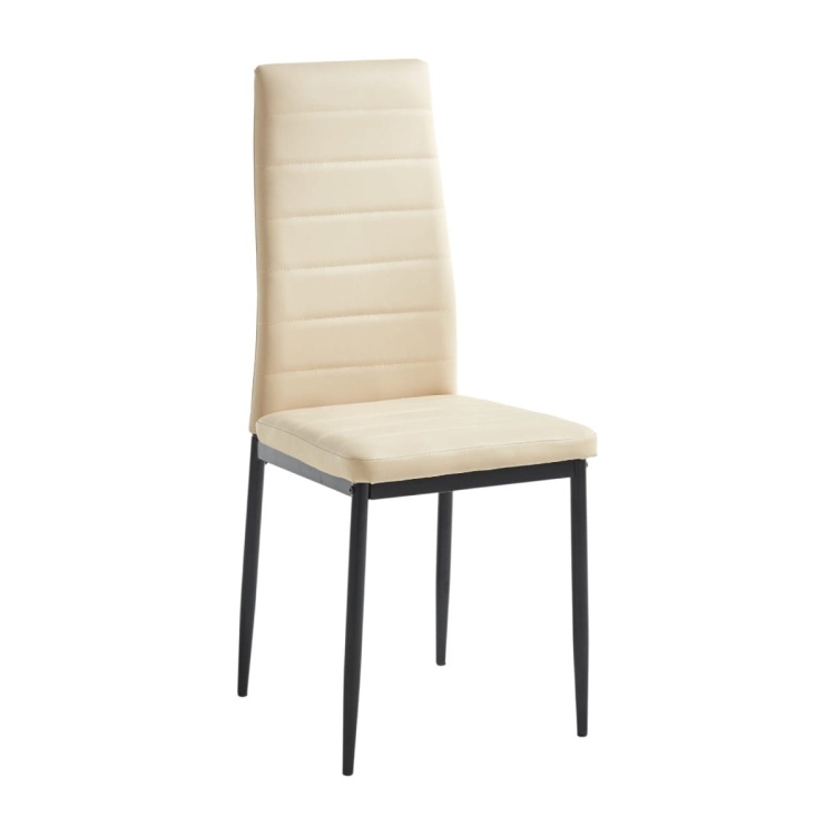 Krzesło do salonu Fabia beżowe tapicerowane eko skóra