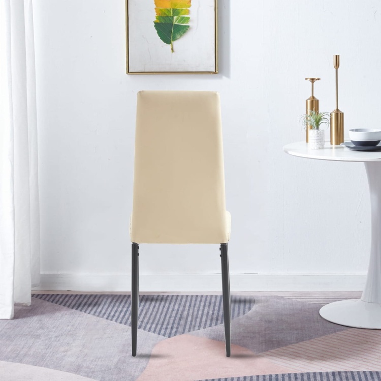 Krzesło do salonu Fabia beżowe tapicerowane eko skóra