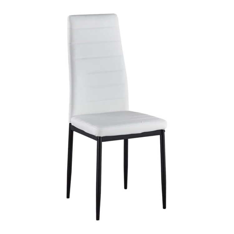 Krzesło do salonu Fabia białe tapicerowane eko skóra