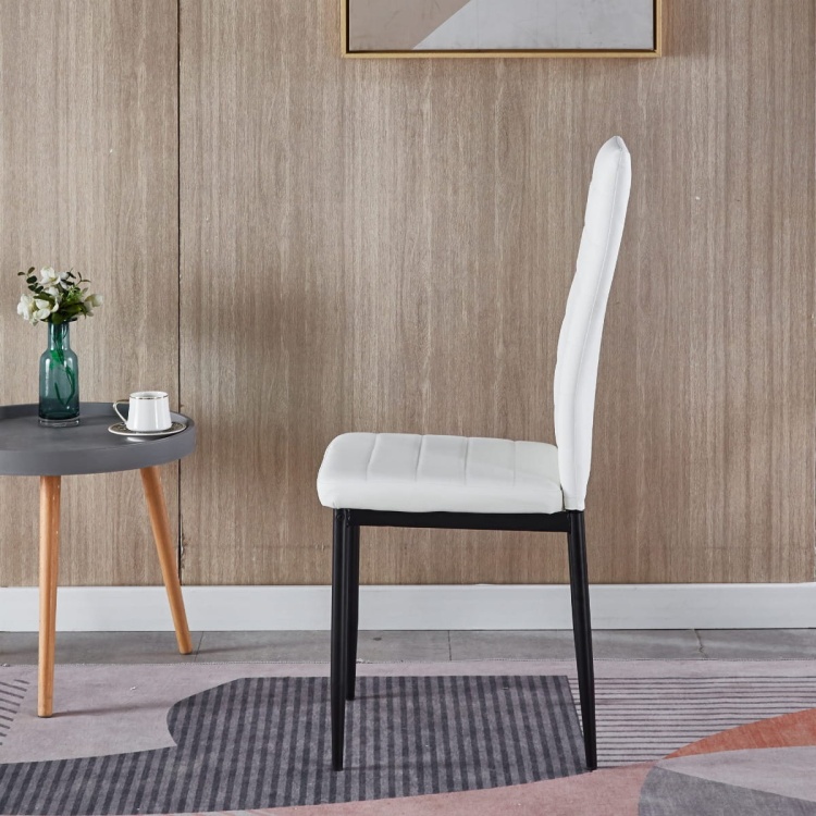 Krzesło do salonu Fabia białe tapicerowane eko skóra