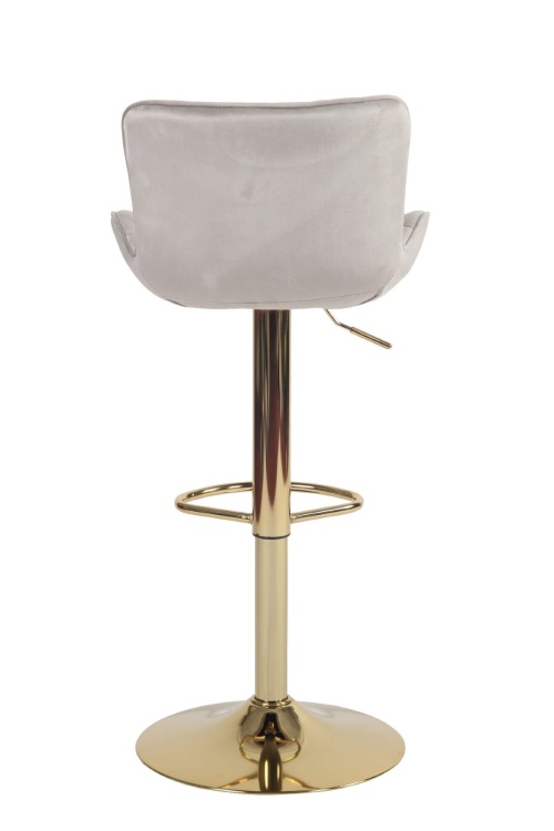 Hoker regulowany Adel beżowy welur, noga złota, regulowany, obrotowy