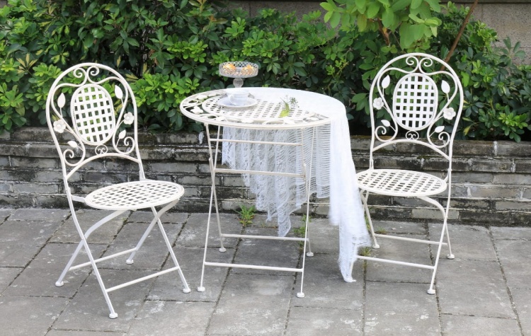 Stół balkonowy, prowansalski Bolio biały vintage