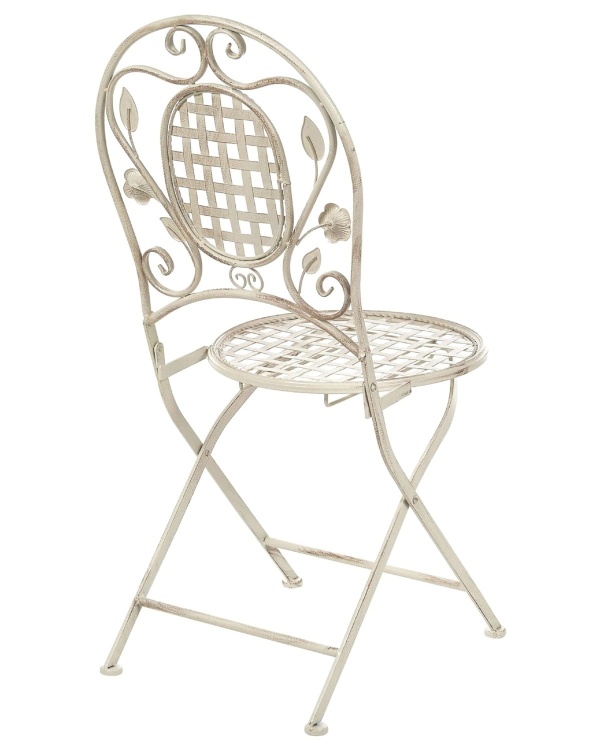 Zestaw 2 krzeseł balkonowych, prowansalskich Bolio białe vintage
