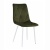 Krzesło tapicerowane Tom zielone, nogi białe welur