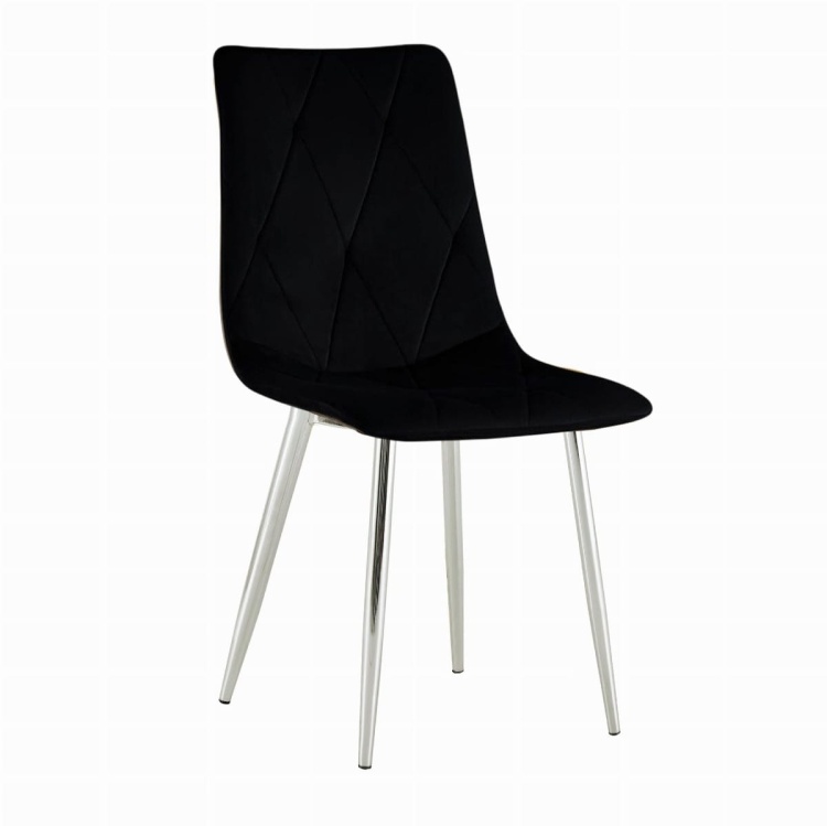 Krzesło Tom czarne  nogi chrom