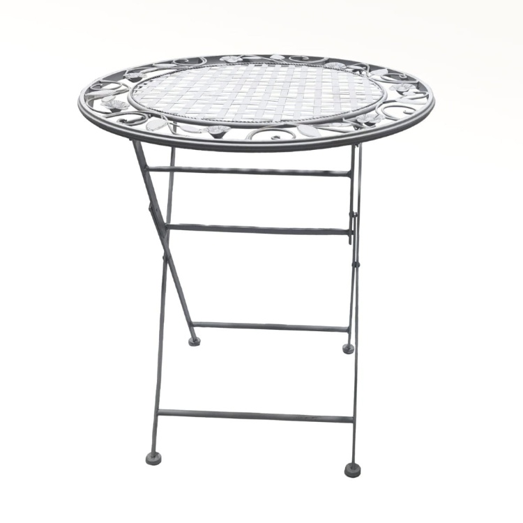 Zestaw mebli balkonowych, prowansalskich Bolio szary vintage