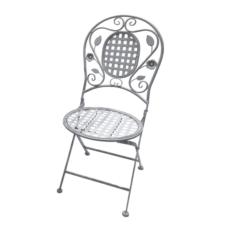 Zestaw mebli balkonowych, prowansalskich Bolio szary vintage