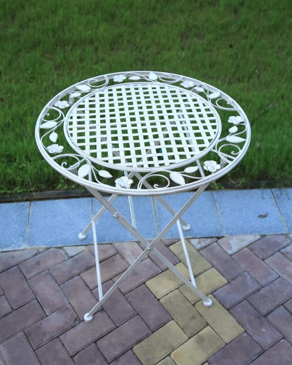 Zestaw mebli balkonowych, prowansalskich Bolio biały vintage