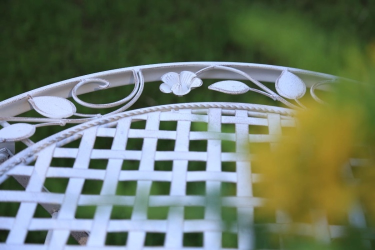 Zestaw mebli balkonowych, prowansalskich Bolio biały vintage