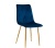 Krzesło tapicerowane Tom granatowe, nogi złote welur
