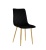 Krzesło tapicerowane Adel czarne, nogi złote welur