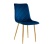 Krzesło tapicerowane Adel granatowe, nogi złote welur