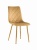 Krzesło tapicerowane Adel musztardowe, nogi złote welur