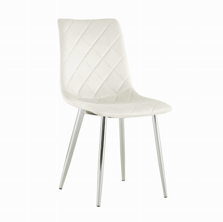 Krzesło tapicerowane Adel kremowe, nogi chrom welur