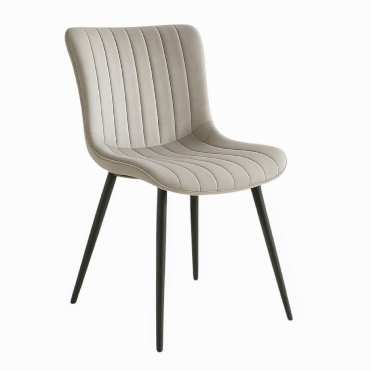 Krzesło tapicerowane do salonu Megan beżowe welur