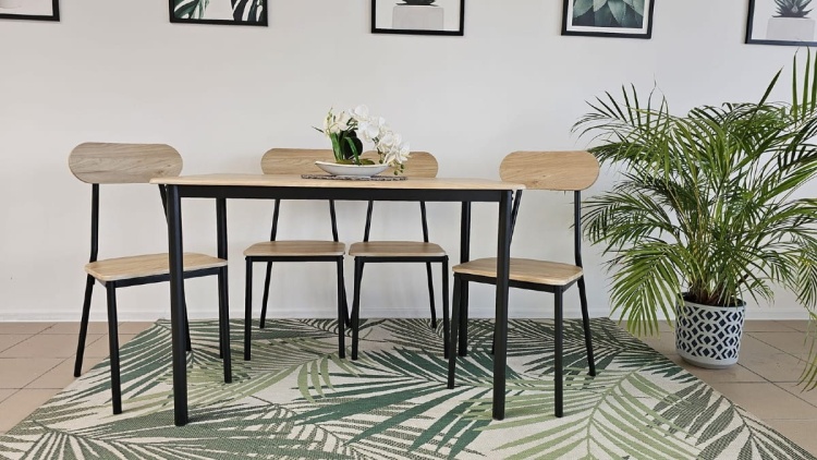 Zestaw kuchenny Quatro - drewno stół prostokątny 110x70 + 4 krzesła