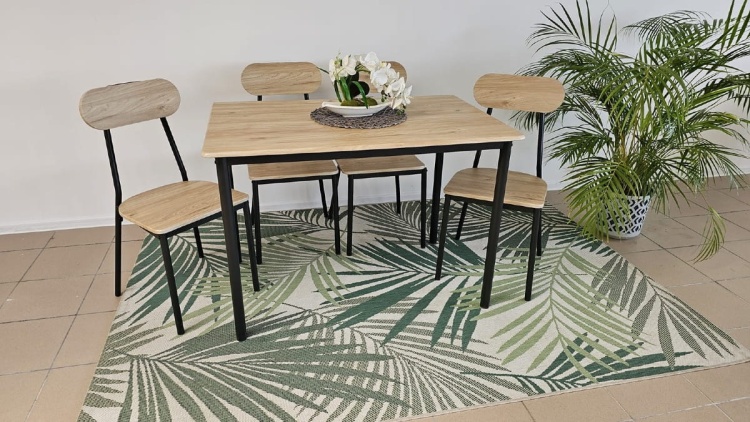 Zestaw kuchenny Quatro - drewno stół prostokątny 110x70 + 4 krzesła