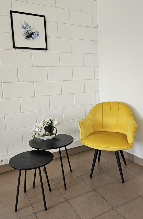 Zestaw 2 stolików kawowych Anna II w okleinie czarnej na czarnych nogach