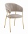 Krzesło tapicerowane Margo beżowe nogi złote welur