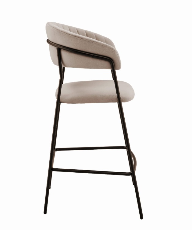 Hoker tapicerowany Margo beżowy, nogi czarne 65 cm