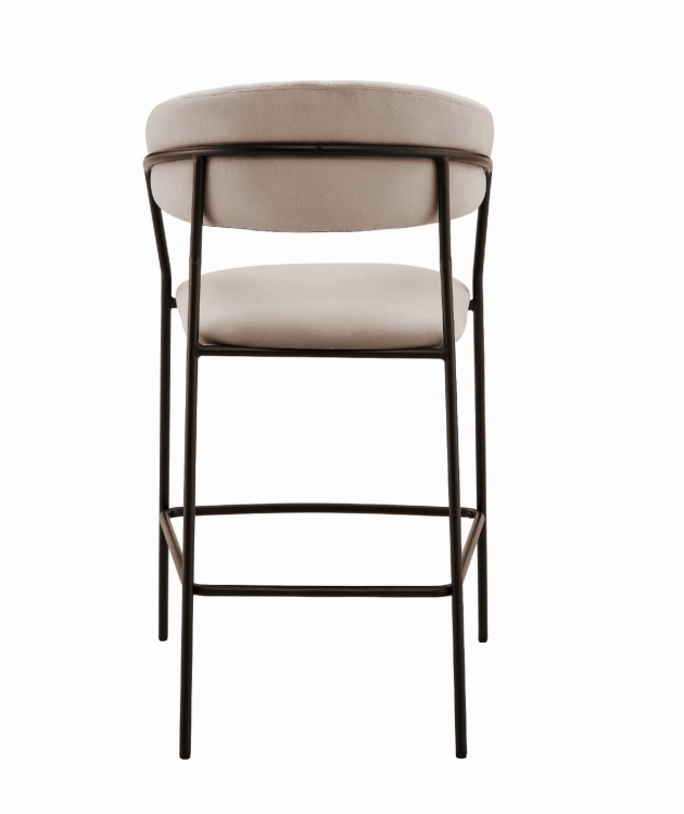 Hoker tapicerowany Margo beżowy, nogi czarne 65 cm