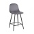 Hoker tapicerowany niski Nilson ciemno szary, nogi czarne 65 cm