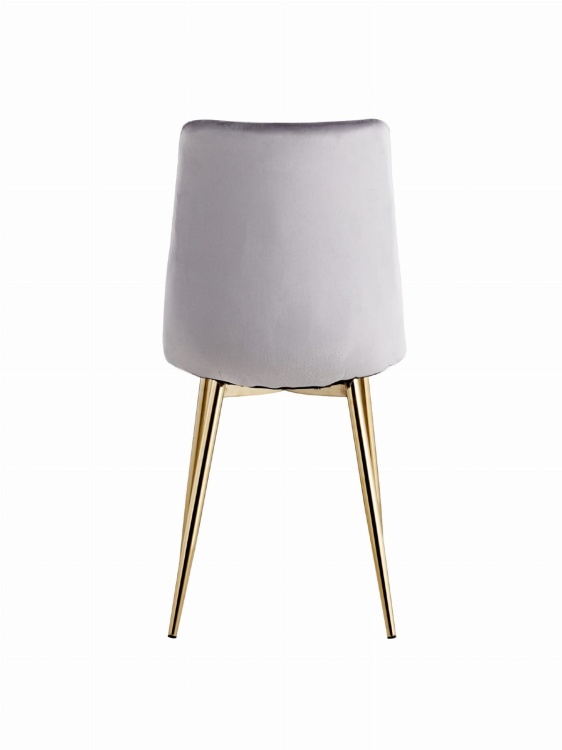 Krzesło tapicerowane Tom szare, nogi złote welur