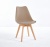 Krzesło Kris ciemno beżowe z poduszką z eko skóry nogi bukowe outlet