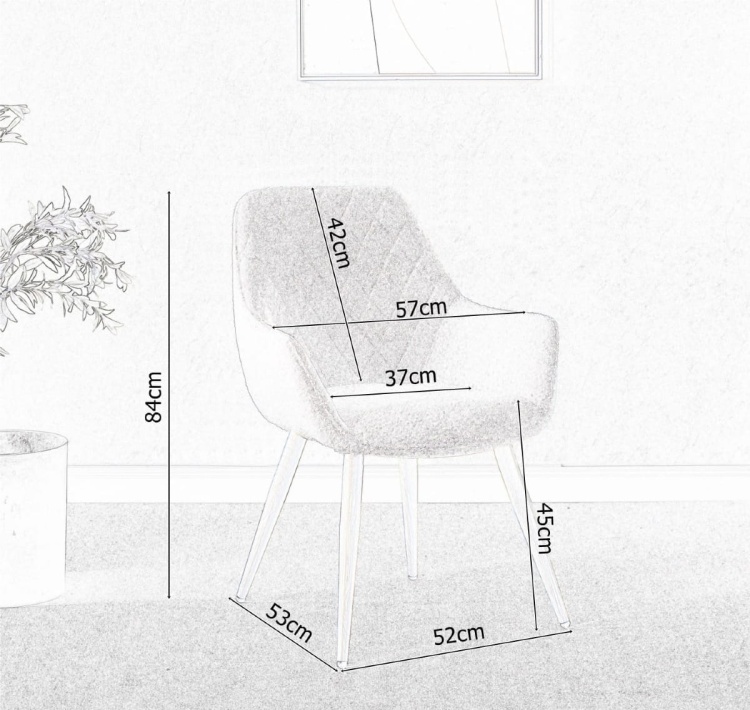 Krzesło do salonu Teddy białe z tkaniny szenilowej nogi złote boucle chenilla