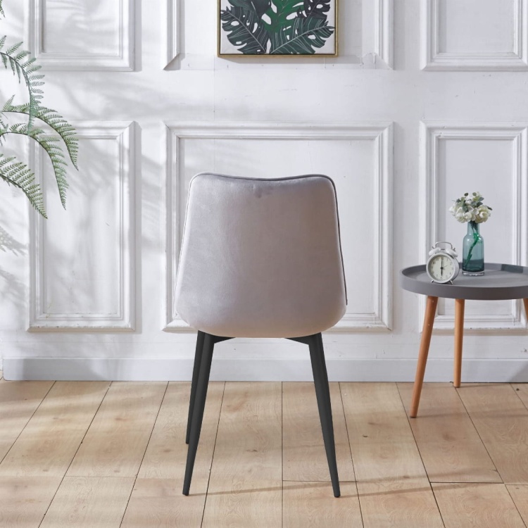 Krzesło do salonu MAROKO jasno szare nogi czarne welur