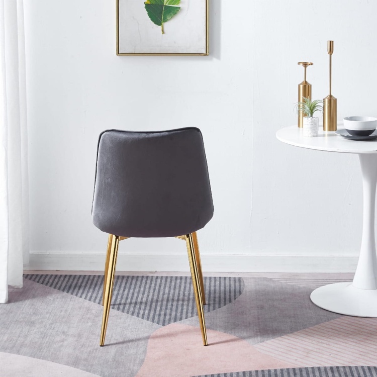 Krzesło do salonu Maroko ciemno szare nogi złote welur outlet