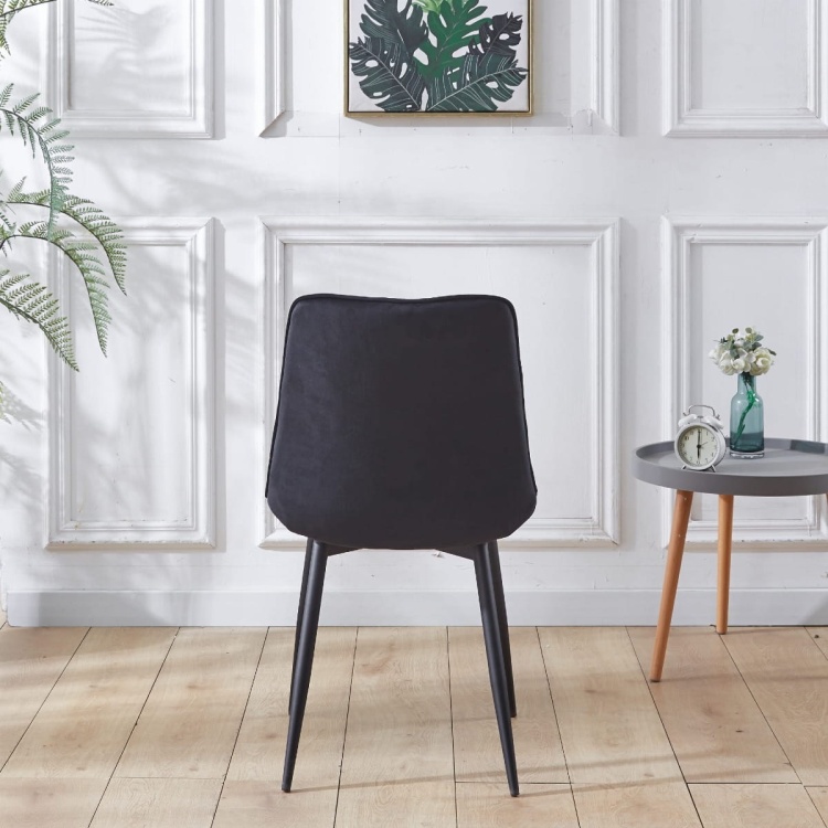Krzesło do salonu Maroko czarne nogi czarne welur