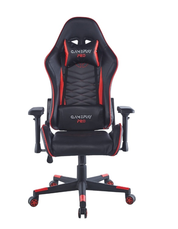 Fotel gamingowy Solo PRO czarno czerwony regulowany obrotowy