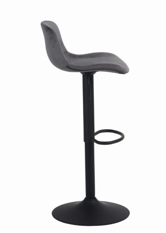 Hoker regulowany Moss III ciemno szary krzesło barowe obrotowy welur