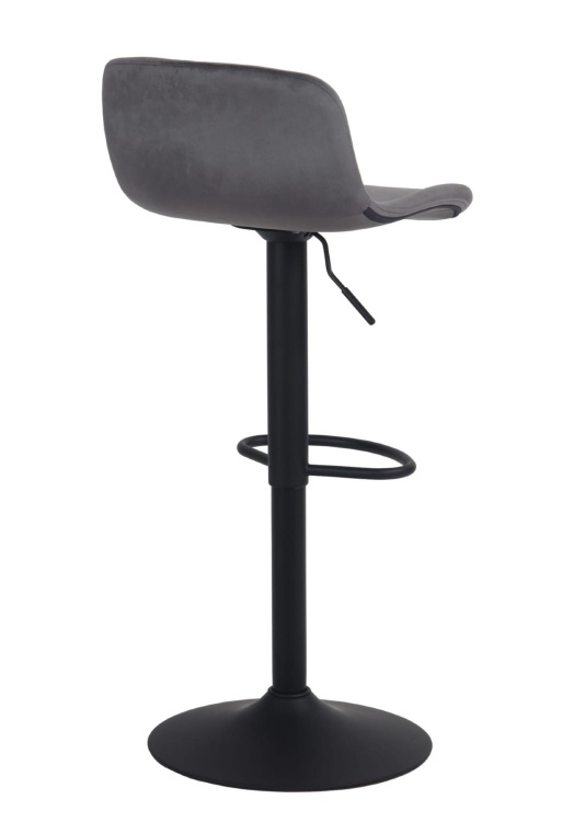 Hoker regulowany Moss III ciemno szary krzesło barowe obrotowy welur